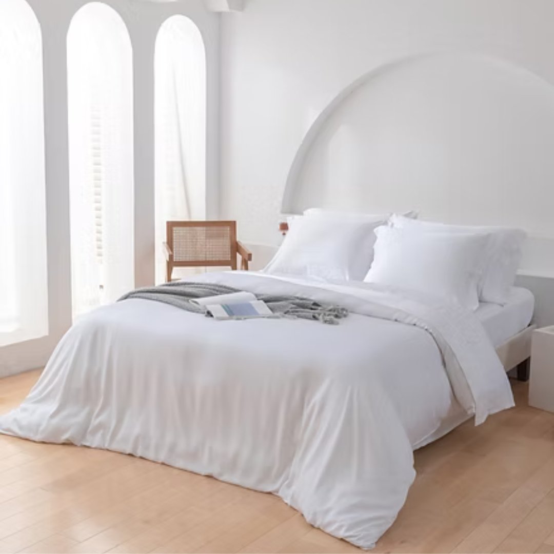 white Bamboo Duvet Cover Set