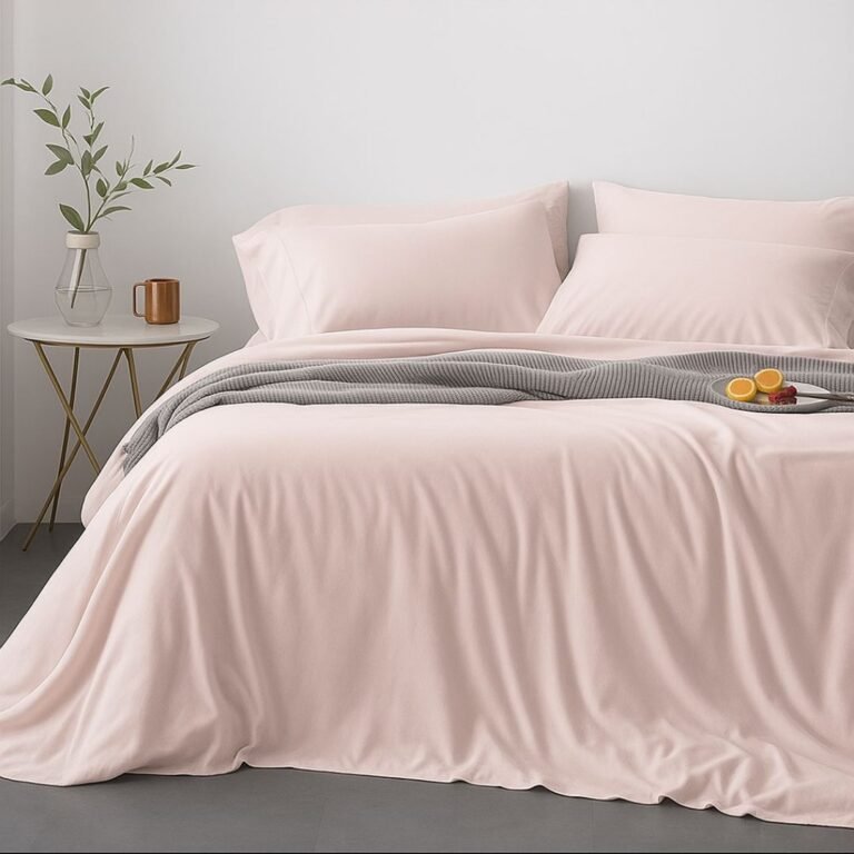 baby pink bamboo bed sheet