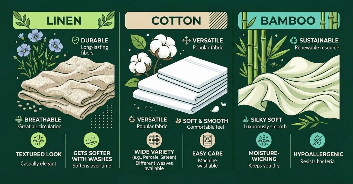 Linen vs cotton vs bamboo sheets